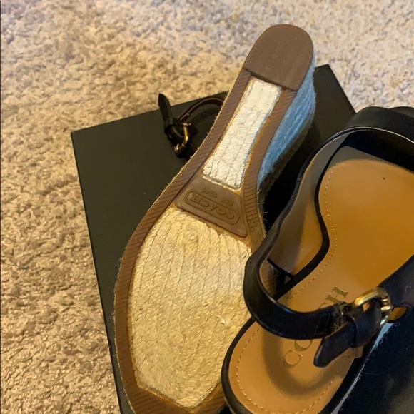 Coach black open toes espadrille size 6 1/2 - Picture 5 of 5